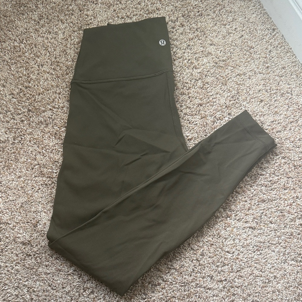 Lululemon Dark Olive Green High-Rise Leggings 25”